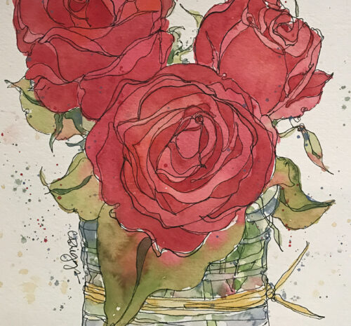 easy watercolor roses (1) Kimball Art Center